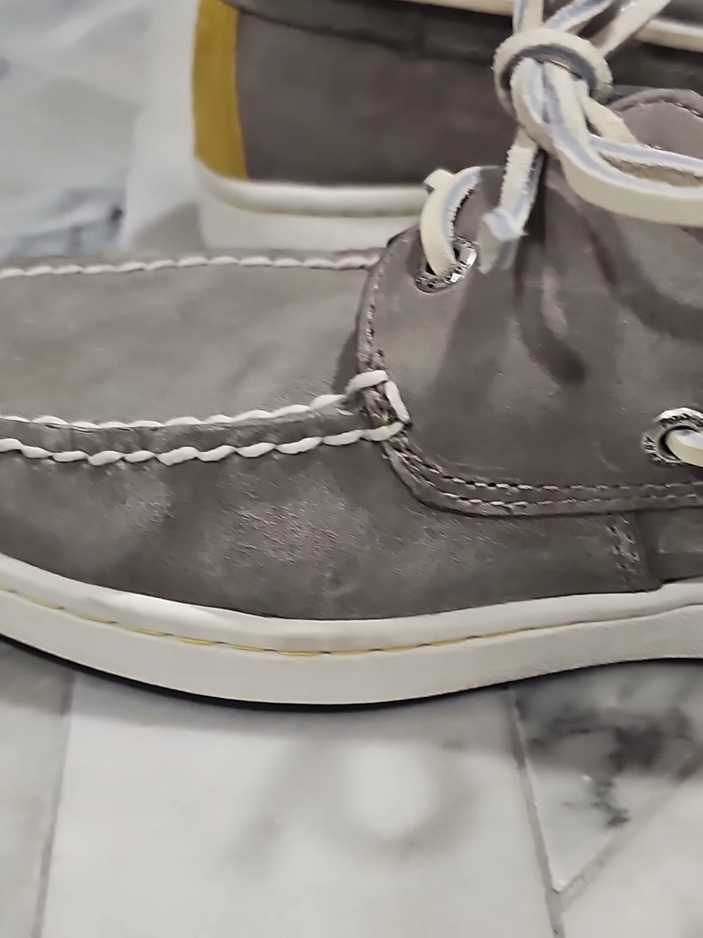 Sperry Cup Collection Men’s Gray Leather Topsiders Size 10.5